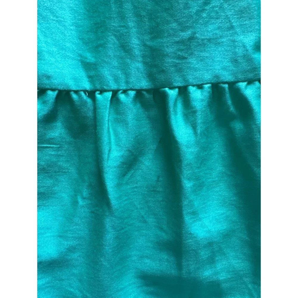 Alice + Olivia Green Smocked Puff Sleeve Mini Dress Size 2 Cotton Cottage Core